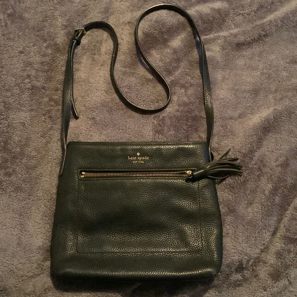 Kate Spade Black Leather Adjustable Crossbody